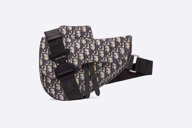 Saddle Bag Beige and Black Dior Oblique Jacquard
