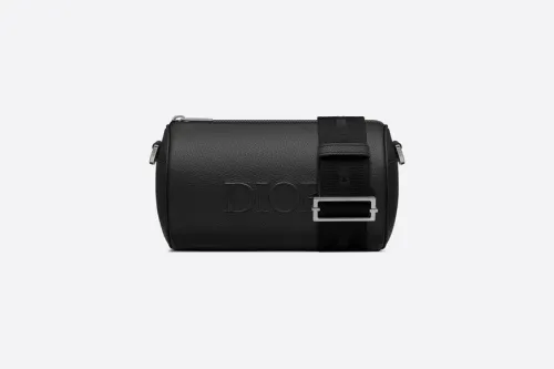 Roller Messenger Bag Black Calfskin