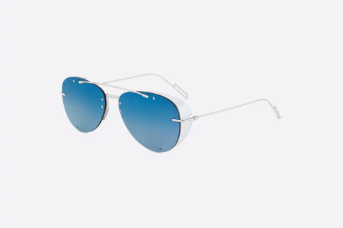DiorChroma1 Blue Mirrored Pilot Sunglasses