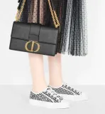 Walk'n'Dior Sneaker Black and White Houndstooth Embroidered Canvas