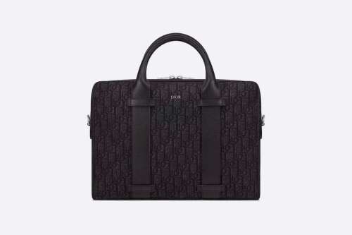 Briefcase Black Dior Oblique Jacquard