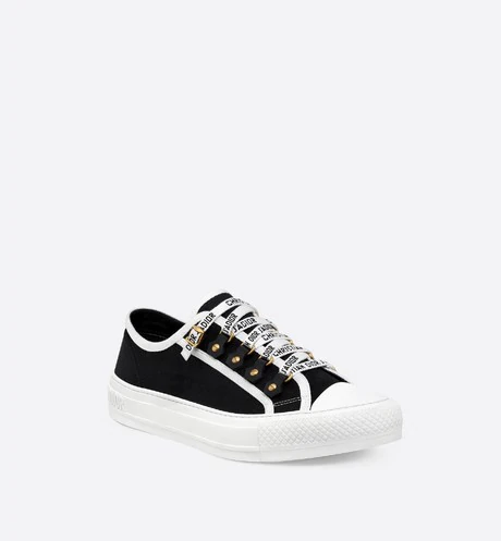 Walk'n'Dior Low-Top Sneaker Black Calfskin and Canvas