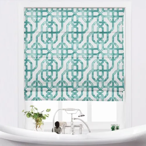 THEA Lattice Print Polyester Cotton Roman Shade