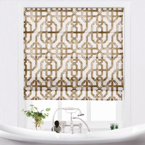 THEA Lattice Print Polyester Cotton Roman Shade