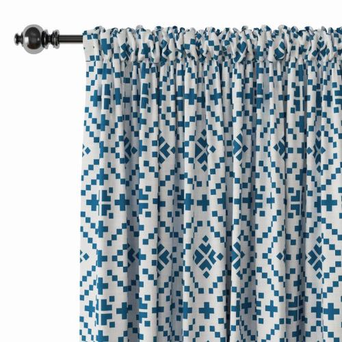 Geometric Print Polyester Linen Curtain Drapery OSCAR