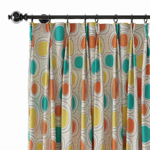 Abstract Print Polyester Linen Curtain Drapery OLIVER