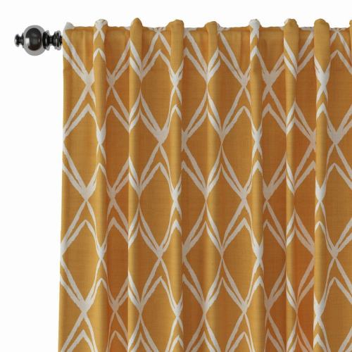 Geometric Print Polyester Linen Curtain Drapery LEO