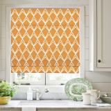 LEO Geometric Print Polyester Linen Room Darkening Roman Shade