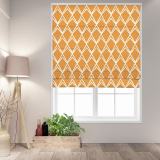 LEO Geometric Print Polyester Linen Room Darkening Roman Shade