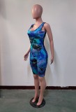 Sexy Tie Dye Sleeveless Bodycon Rompers