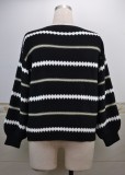 O Neck Striped Loose Pullover Sweater