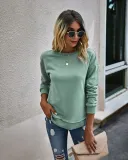 Falls Round Neck Slit Sweat Shirt