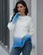 Fall Regular O Neck Gradient Knitted Top