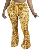 Bell Botton High Waist Leopard Trousers