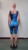 Sexy Tie Dye Sleeveless Bodycon Rompers