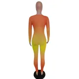 Sexy Gradient Long Sleeve Bodycon Jumpsuit