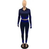 Autumn Contrast Two Piece Tight Jogging Set