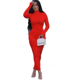 Tie Dye Sexy Long Curvy Dress with Full Sleeves