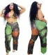 Plus Size Tie Dye Bra and Pants Set