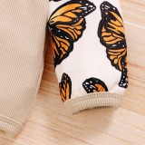 Kids Girl Autumn Two Piece Butterfly Hoodie Tracksuit