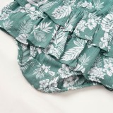 Summer Family Todder Girl Floral Strap Rompers