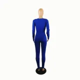 Solid Color Long Sleeve Bodycon Jumpsuit