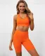 Sports Yoga Plain Bra and High Waist Shorts Set