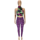 Casual African Plaid Zipper Trousers