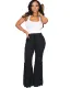 Summer White Tank Top and Flare Trousers Set