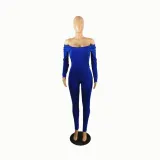 Solid Color Long Sleeve Bodycon Jumpsuit