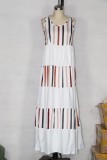 Summer Striped Sleeveless Long Boho Dress