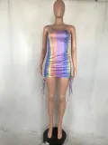 Sexy Rainbow Strap Mini Bodycon Dress