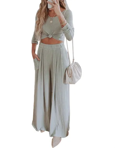 Autumn Casual Two Piece Knit Leisure Set