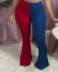 Bell Bottom High Waist Contrast Trousers