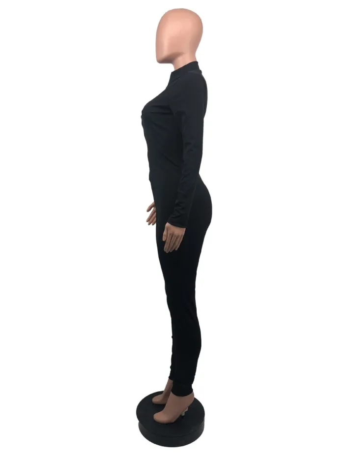 Solid Color Autumn Tight Hoodie Tracksuit