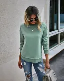 Falls Round Neck Slit Sweat Shirt