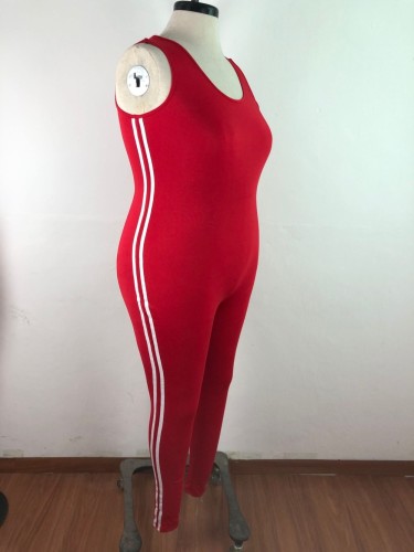Plus Size Sports Sleeveless Fitness Jumpsuit