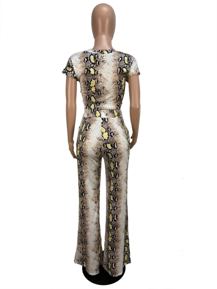 Summer African Matching Two Piece Crop Top and Pants Set