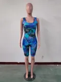 Sexy Tie Dye Sleeveless Bodycon Rompers