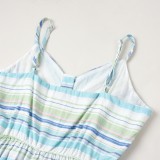 Summer Family Mommy Stripes Strap Dress