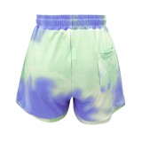 Fall Tie Dye Two Piece Shorts Lounge Set