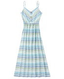 Summer Family Mommy Stripes Strap Dress