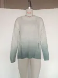 Fall Regular O Neck Gradient Knitted Top