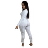 Autumn Sexy Matching Crop Top and Stacked Pants Set
