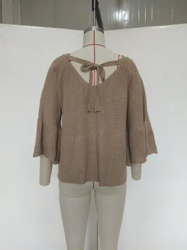 Autumn Bat Sleeving Pullover Sweater