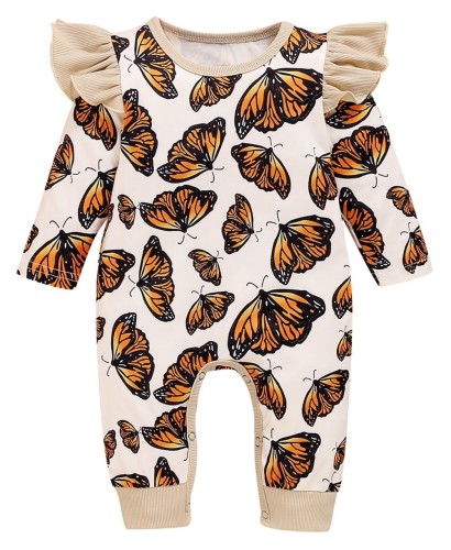 Baby Girl Autumn Butterfly Rompers