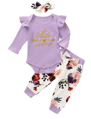 Baby Girl Autumn 3pc Print Pants Set