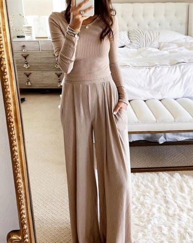 Autumn Casual Two Piece Knit Leisure Set