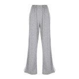 Pure Gray High Waist Slit Trousers