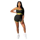 Sports Fitness Matching Bra and Shorts Set